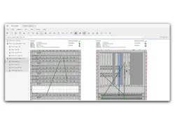 Photorealistic representation of network cabinets including the equipped devices. The assignment of ports (cables plugged in, planned or reserved) is also color-coded.