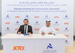 Adel Mardini, Founder and CEO, Jetex and MD and CEO, H.E. Eng. Jamal Salem Al Dhaheri at Abu Dhabi Airports signed the partnership. Adel Mardini, Founder and CEO, Jetex and MD and CEO, H.E. Eng. Jamal Salem Al Dhaheri at Abu Dhabi Airports signed the partnership.