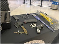 TSA Ohio officials discussed packing smart and displayed prohibited items during a media event at John Glenn Columbus International Airport on Tuesday. TSA Ohio officials discussed packing smart and displayed prohibited items during a media event at John Glenn Columbus International Airport on Tuesday.