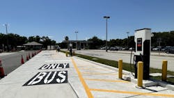 Siemens SICHARGE charging center in the employee parking lot at TPA.