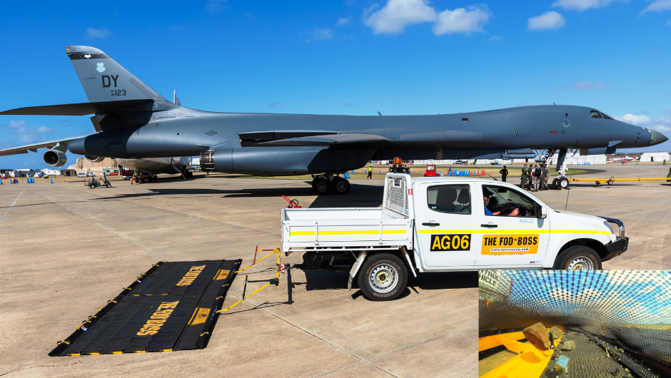 The FOD*BOSS Ultimate Airfield Sweeper was invented by Aerosweep in 1994.