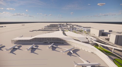 Rendering of LAX&rsquo;s Terminal 9. Courtesy Los Angeles World Airports.