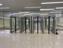 Dormakaba exit lane breach control technology at MCO Dormakaba exit lane breach control technology at MCO