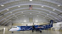 Alaska Airlines donates a Q400 to ZeroAvia for development of hydrogen propulsion technology at Paine Field. Demonstration of propellers driven by HyperTruck ground-test rig.