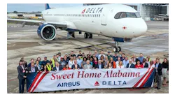 Delta, Airbus and government leaders gathered in Mobile, Alabama, to celebrate the production of Delta’s 100th U.S.-produced Airbus A321.