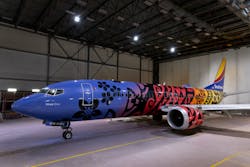 Hawaii-themed aircraft livery designed in partnership with Oahu-based Osaki Creative Group captures shared values in Hawaiian culture and the Heart of Southwest People.