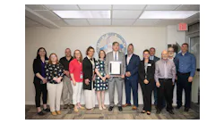 Bobby Walston, joined by Division of Aviation staff, was honored with the Order of the Long Leaf Pine Award during the April N.C. Board of Transportation meeting.