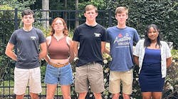 2023 GAMA Aviation Design Challenge first-place team from McIntosh High School. From left to right: Marc van Zyl, Emily White, Matthew Villiger, Aaron Maeder and Jada Reeves.