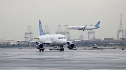 United airline planes as Newark Liberty International Airport Terminal A opens to travelers, in Elizabeth, N.J., January 12, 2023
