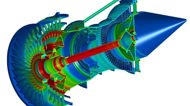 Cross-section of the Rolls-Royce representative engine model