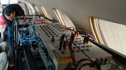 Pre-flight preparations aboard Northrop Grumman’s testbed for its advanced airborne navigation system.