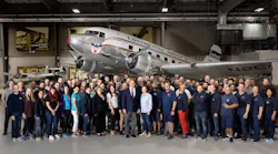 The Venus Aerospace team pictured at the Lone Star Flight Museum in Houston, Texas.