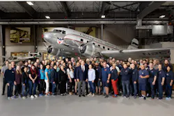 The Venus Aerospace team pictured at the Lone Star Flight Museum in Houston, Texas.