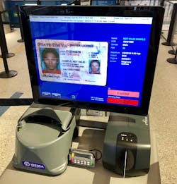A CAT unit reads a driver’s license that was inserted into the unit and indicates that this license has expired and is no longer valid for passage through the checkpoint.