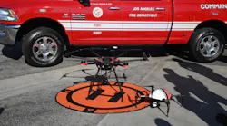 Drones, such as this one seen in Los Angeles in 2019, are proving to be a game changer for emergency responders who are increasingly using the technology to spot fires, detect toxic gas or to locate missing people or suspects, experts say.