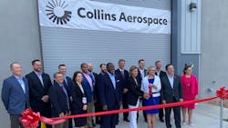 Collins Aerospace leaders join with Iowa Governor Kim Reynolds to cut the ribbon on a $14 million additive manufacturing center expansion at the company&apos;s facility in West Des Moines.