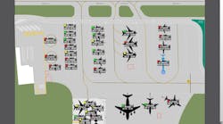 This custom ramp graphic includes aircraft details. This custom ramp graphic includes aircraft details.