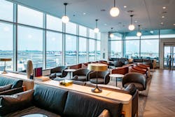 The nearly 14,000-square-foot Club seats more than 250 guests and includes sweeping views of the airfield. The nearly 14,000-square-foot Club seats more than 250 guests and includes sweeping views of the airfield.