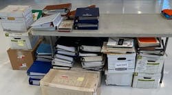 Aircraft records can be voluminous and have traditionally been a headache for operators. This photo represents the aircraft maintenance records for a typical 15-year-old business jet. This development eliminates the need for paper entirely for some operators.