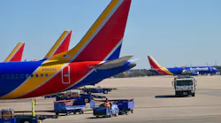 Southwest Airlines planes are seen at the Austin Bergstrom International Airport (AUS) in Austin, Texas on Jan. 22, 2023.
