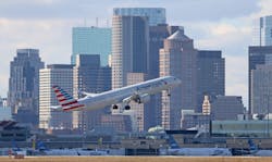 A plane takes off at Boston Logan International Airport on Feb. 10, 2023 in Boston. A plane takes off at Boston Logan International Airport on Feb. 10, 2023 in Boston.