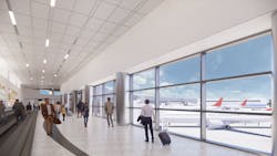 Architectural rendering of Concourse D extension at Nashville International Airport.