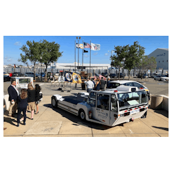 Electric vehicles currently in service at Newark Airport were displayed at a Sept. 19 announcement by the Port Authority of its NetZero plan to reduce greenhouse gases by 100% by 2050. These vehicles helped the agency reach a electrification goal two years early.