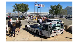 Electric vehicles currently in service at Newark Airport were displayed at a Sept. 19 announcement by the Port Authority of its NetZero plan to reduce greenhouse gases by 100% by 2050. These vehicles helped the agency reach a electrification goal two years early.