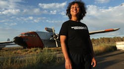 LANCASTER, CA - AUGUST 17, 2023 - Antelope Valley College graduate Promise Roberts, 58, stand near a plane that is used for the Manufacturing, Test and Inspection class that is part of the BA program in Airframe Manufacturing Technology at the General Wm. J Fox Airfield in Lancaster on August 16, 2023. Roberts, who currently works with Northrop Grumman, received a BA in Airframe Manufacturing Technology from Antelope Valley College. The AFMT Bachelors Degree is a one-of-a-kind program specifically designed to meet aerospace industry needs for individuals who serve as first-line leads in the major processes of aircraft manufacturing, with a focus on manufacturing and industrial engineering. LANCASTER, CA - AUGUST 17, 2023 - Antelope Valley College graduate Promise Roberts, 58, stand near a plane that is used for the Manufacturing, Test and Inspection class that is part of the BA program in Airframe Manufacturing Technology at the General Wm. J Fox Airfield in Lancaster on August 16, 2023. Roberts, who currently works with Northrop Grumman, received a BA in Airframe Manufacturing Technology from Antelope Valley College. The AFMT Bachelors Degree is a one-of-a-kind program specifically designed to meet aerospace industry needs for individuals who serve as first-line leads in the major processes of aircraft manufacturing, with a focus on manufacturing and industrial engineering.