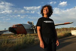 LANCASTER, CA - AUGUST 17, 2023 - Antelope Valley College graduate Promise Roberts, 58, stand near a plane that is used for the Manufacturing, Test and Inspection class that is part of the BA program in Airframe Manufacturing Technology at the General Wm. J Fox Airfield in Lancaster on August 16, 2023. Roberts, who currently works with Northrop Grumman, received a BA in Airframe Manufacturing Technology from Antelope Valley College. The AFMT Bachelors Degree is a one-of-a-kind program specifically designed to meet aerospace industry needs for individuals who serve as first-line leads in the major processes of aircraft manufacturing, with a focus on manufacturing and industrial engineering. LANCASTER, CA - AUGUST 17, 2023 - Antelope Valley College graduate Promise Roberts, 58, stand near a plane that is used for the Manufacturing, Test and Inspection class that is part of the BA program in Airframe Manufacturing Technology at the General Wm. J Fox Airfield in Lancaster on August 16, 2023. Roberts, who currently works with Northrop Grumman, received a BA in Airframe Manufacturing Technology from Antelope Valley College. The AFMT Bachelors Degree is a one-of-a-kind program specifically designed to meet aerospace industry needs for individuals who serve as first-line leads in the major processes of aircraft manufacturing, with a focus on manufacturing and industrial engineering.