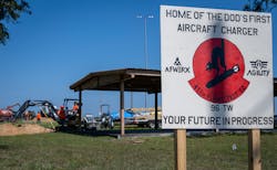 AFWERX and one of its Prime division partners, BETA Technologies, an electric aerospace company, broke ground on the first electric aircraft charging station on a military installation at Duke Field, Fla., Sept. 19, 2023. The expected completion date for the Level 3 direct current electric vehicle fast charging station construction project is Oct. 13, 2023, weeks before BETA’s electric vertical takeoff and landing aircraft arrives for testing. (U.S. Air Force photo by Samuel King Jr.)The expected completion date for the Level 3 direct current electric vehicle fast charging station construction project is Oct. 13, 2023, weeks before BETA’s electric vertical take-off and landing aircraft arrives for testing. AFWERX and one of its Prime division partners, BETA Technologies, an electric aerospace company, broke ground on the first electric aircraft charging station on a military installation at Duke Field, Fla., Sept. 19, 2023. The expected completion date for the Level 3 direct current electric vehicle fast charging station construction project is Oct. 13, 2023, weeks before BETA’s electric vertical takeoff and landing aircraft arrives for testing. (U.S. Air Force photo by Samuel King Jr.)The expected completion date for the Level 3 direct current electric vehicle fast charging station construction project is Oct. 13, 2023, weeks before BETA’s electric vertical take-off and landing aircraft arrives for testing.