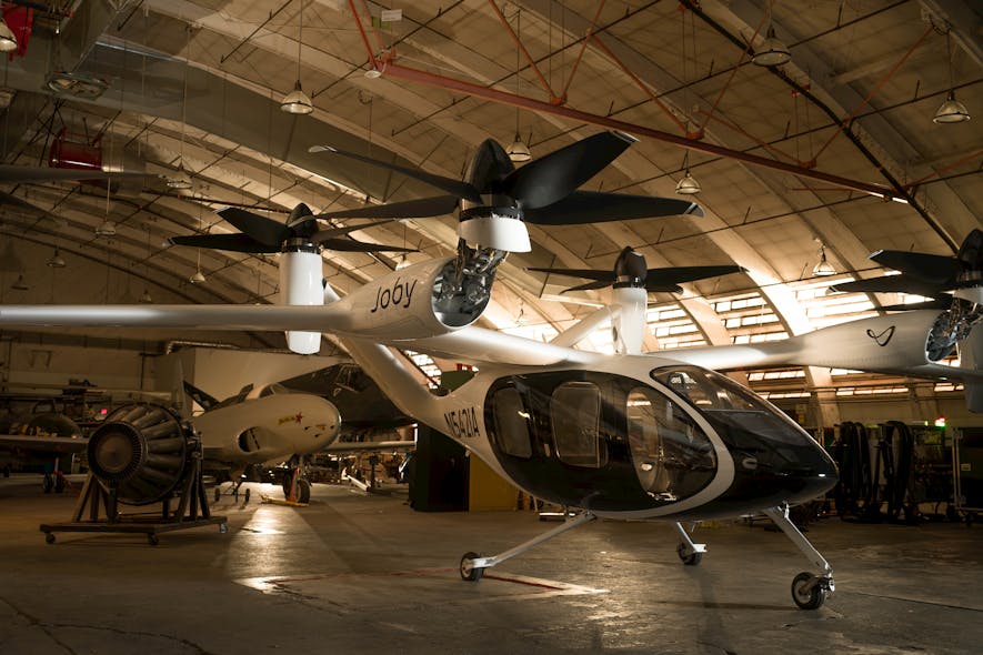 Joby&rsquo;s electric vertical take-off and landing (eVTOL) aircraft, recently delivered to Edwards Air Force Base, alongside a number of revolutionary, historic aircraft first tested at the base.