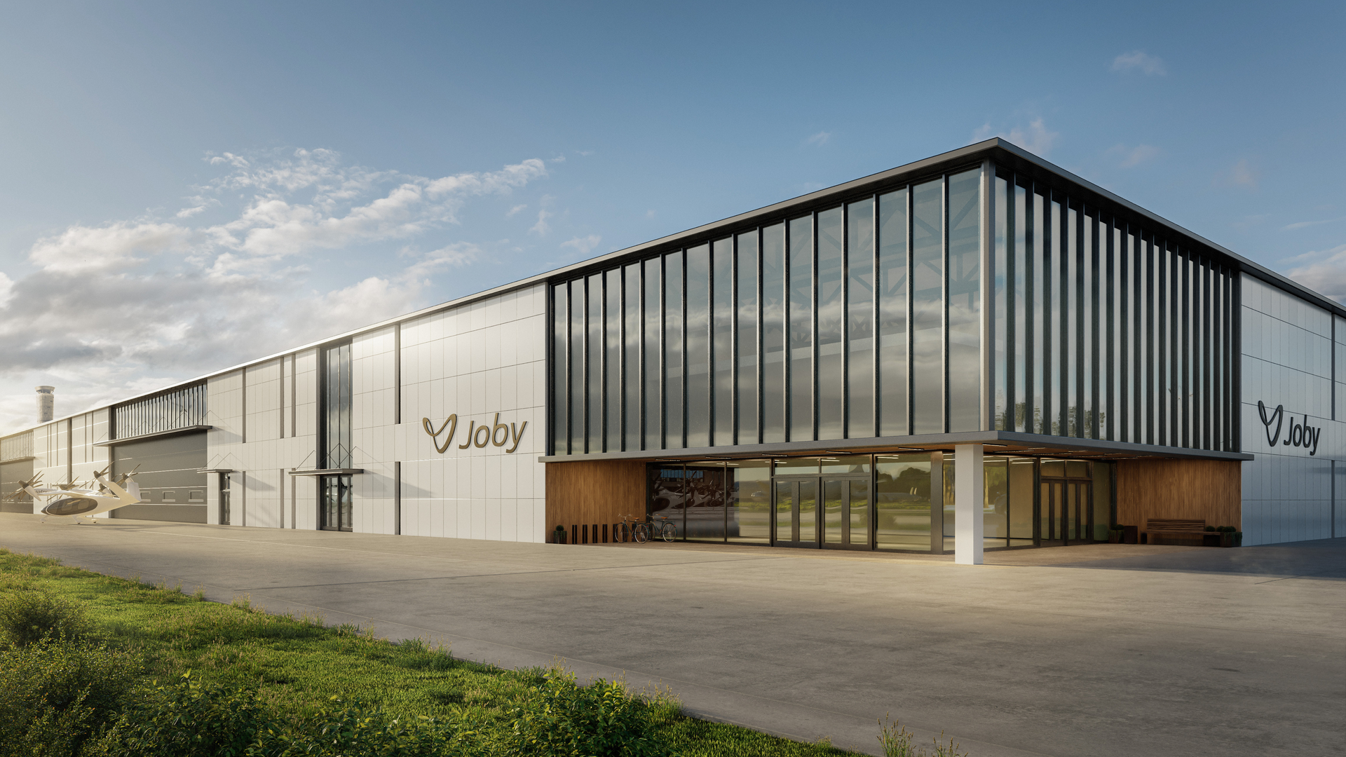 A render of Joby&rsquo;s proposed manufacturing facility in Dayton, Ohio, which will support production of up to 500 electric vertical take-off and landing (eVTOL) aircraft per year.