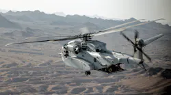 A U.S. Marine Corps CH-53K King Stallion with Marine Heavy Helicopter Squadron (HMH) 461, Marine Aircraft Group 29, 2nd Marine Aircraft Wing, during a training exercise on April 13, 2023.