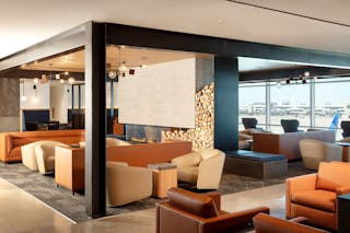 United Club Den B East Seating Fireplace