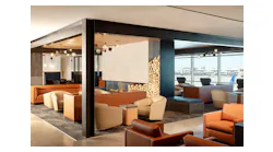 United Club Den B East Seating Fireplace