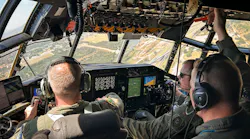 Aircrew test out a C-130H Hercules new digital displays for the first time Aug. 2, 2023, on a flight to Eglin Air Force Base, Fla. The major upgrade, called Avionics Modernization Program Increment 2, is a significant improvement to the almost 60-year-old aircraft’s avionics and navigation systems.