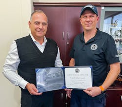 From left to right, Vince Goncalves, Regional VP Africa at ExecuJet MRO Services, and Frank Oberholzer, ExecuJet MRO Services Africa's Maintenance Supervisor for Engines From left to right, Vince Goncalves, Regional VP Africa at ExecuJet MRO Services, and Frank Oberholzer, ExecuJet MRO Services Africa's Maintenance Supervisor for Engines