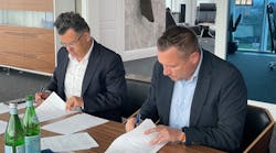 From left to right: Paweł Bącal, CEO of Hartbex (Polish property contractor) and Damien Marc, President of JPB Système. From left to right: Paweł Bącal, CEO of Hartbex (Polish property contractor) and Damien Marc, President of JPB Système.