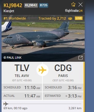 Klas Jet Conducting Emergency Flights From Israel