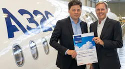 Thomas Haagensen At Easy Jet And Wouter Van Wersch At Airbus Daccs Contract Signing