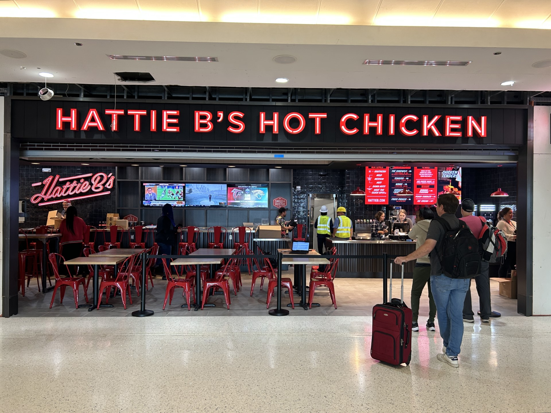 Visit the legendary Hattie B&rsquo;s for authentic Nashville Hot Chicken, savory sides, and an exclusive breakfast menu featuring specialty biscuits and more &ndash; Concourse C