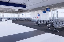 The $242 million Airport Modernization Program (AMP) will deliver a unified and modern design across six of the terminal’s seven concourses (A, B, C, D, F and G) and approximately 75 Delta gate hold rooms. The $242 million Airport Modernization Program (AMP) will deliver a unified and modern design across six of the terminal’s seven concourses (A, B, C, D, F and G) and approximately 75 Delta gate hold rooms.