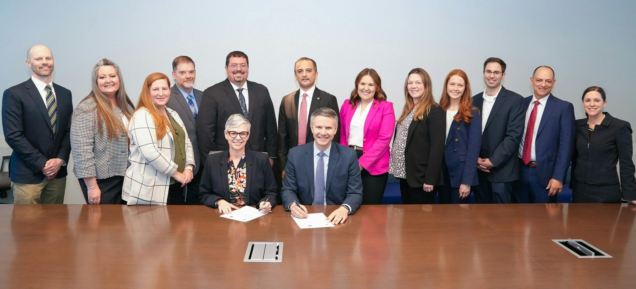 Representatives from the Defense Logistics Agency (DLA), the U.S. Air Force and Pratt & Whitney attended a signing ceremony where Tracy Ruland, contracting officer for DLA Aviation, and Chris Johnson, vice president of Fighter & Mobility Programs for Pratt & Whitney, signed a long-term holistic sustainment solution for TF33 engines powering B-52 and E-3 aircraft.