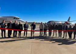 Ribbon cutting to celebrate the completed runway extension project at Indianapolis Executive Airport.