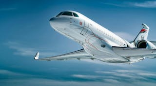 The Dassault Falcon 6X powered by Pratt &amp; Whitney Canada PW812D engines.