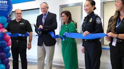 OIAA Commissioner Curt Hagman (second from left), OIAA Board President Alan Wapner (center left), Congresswoman Norma Torres (center right) and Cheryl M. Davies, CBP Director of Field Operations, cut the ribbon to ONT's new Global Entry Enrollment Center.