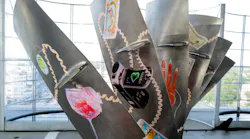 Olivia Pedigo The Pursuit of Specialness, 2023 Vinyl Print on Titanium Fan Blades