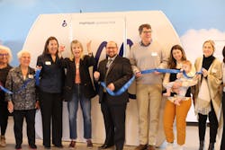 Mamava cofounders Christine Dodson and Sascha Mayer, along with Airport Director Nic Longo and Mamava staff, cut the ribbon on Mamava&apos;s new XL V6 pod. The Patrick Leahy Burlington International Airport will serve as the pilot location for the pod.