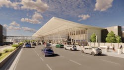 Rendering of the new $445 million terminal at Des Moines International Airport. Rendering of the new $445 million terminal at Des Moines International Airport.